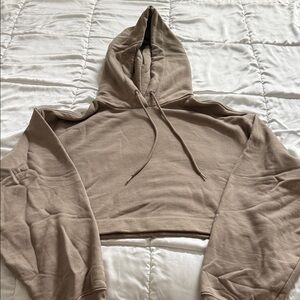 ALO Yoga Cropped Hoodie in Taupe Brown